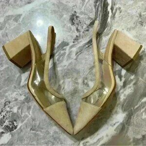 Antonio Melani Spring chunky Heel Pointed toe womens Slingback size 8.5M Cream